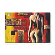 Peinture à l'huile réalisée à la main abstraite sur canevas tendu