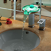 changement de couleur cascade conduit Robinet évier de salle de bains (finition chromée)