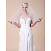 à un seul niveau voiles de mariage coude avec bord de coupe