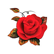 5 pièce étanche à l'eau a augmenté de tatouage temporaire (6m * 6cm)