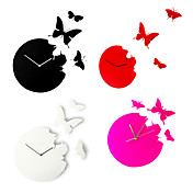 acryliques papillon Horloge murale mute