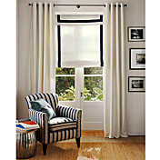 solide blanc rideau de la fenêtre contemporaine doublée (deux panneaux)