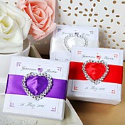 personnalisé boîte de faveur blanc avec coeur en strass (jeu de 24)