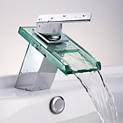 robinet de l'évier cascade salle de bain avec verre bec (finition chromée)