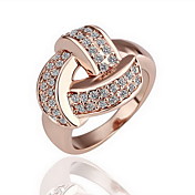 superbe zircone cubique en or 18 carats bague plaquée noeud de mode