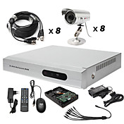 anko - 8ch h. 264 DVR CCTV kit (500g disque dur + 8 caméras couleur extérieur étanches)