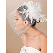tulle de mariée belle et fascinateur plume / casque