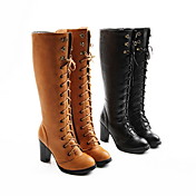 simili-cuir du genou chunky plate-forme de talon hautes bottes partie de soirée / chaussures (plus de couleurs)