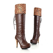 Leatherette Stiletto Heel Platform Knee High Boots Party / Evening Shoes (More Colors)
