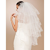 six niveaux crayon tulle bord mariage doigt voile avec strass (autres couleurs)