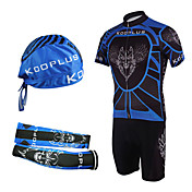 vélo costumes salopettes avec foulard sur la tête et chauffe-bras (bleu et noir)