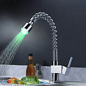 Sprinkle® - laiton pull down robinet de cuisine avec des couleurs de lumière LED changeant - le printemps