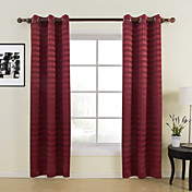 contemporains rouges horizontales rayures rideaux occultants (deux panneaux)