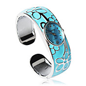 Quartz Forme ovale avec bracelet Mouvement Fleurs Montre