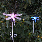 Jeu de 2 Couleur Jardin lumières changeantes Dragonfly pieu solaires