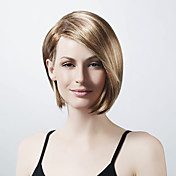 capless Bob courts blonds Bang synthétiques latéraux longue perruque