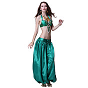 vêtements de danse en satin avec des glands et du ventre paillettes de danse haut rendement et jupe pour les dames des couleurs plus