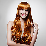 capless extra long de haute qualité de grade synthétique dorée cheveux bruns perruque frisée