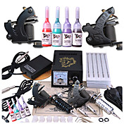 2 Cast Iron Tattoo Machine for Lining and Shading with LCD Power Supply