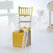 or la boîte miniature faveur chaise avec charme le cœur et le ruban (ensemble de 12)