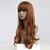 Capless Long Golden Blonde ondulés Perruques synthétiques