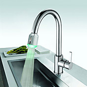 Robinet de cuisine en laiton massif avec Color LED Changement
