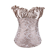 Satin Fermeture avec Jacquard Side Shapewear Corsets bretelles fermeture éclair