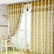 (Deux panneaux) classiques jacquard rideaux d'économie d'énergie botaniques