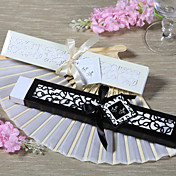 fan de soie luxueux dans un cadre élégant, coffret cadeau découpé au laser (jeu de 4)