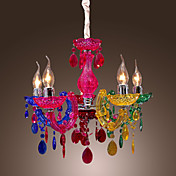 artistiques lampes suspendues acrylique avec chrome 5 lumières fini arc-en-conception