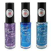 3PCS BK Multi-Color Nail Art décoratif Twinkle Polonais (10ml)
