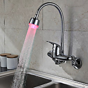 Couleur Chrome mitigeur Changement de mur de LED robinet de cuisine Mont
