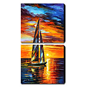 Paysage peint à la main peinture à l'huile Ensemble de 2 1211-LS0073