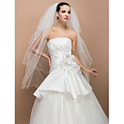 Quatre niveaux Crayon Fingertip Bord voile de mariage avec Perles