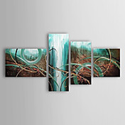 Peinture à l'huile réalisée à la main abstraite sur canevas tendu - Set de 4