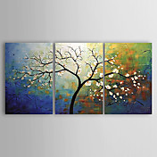 Peinture à l'huile réalisée à la main abstraite sur canevas tendu - Set de 3
