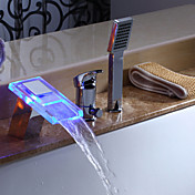 changement de couleur LED cascade hydroélectrique baignoire robinet répandue avec douche à main