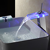 Changement de couleur LED cascade lavabo robinet (finition chromée)