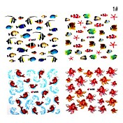 4pcs Sticker 2D ongle Fleur