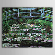Peinture à l'huile réalisée à la main sur canevas tendu - Pont aux nymphéas de Claude Monet