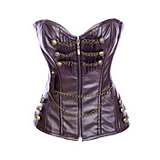 Fashion Faux cuir bretelles fermeture à glissière corsets shapewear