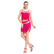 coton et polyester dancewear performances avec des paillettes / glands dessus danse latine et jupe pour les dames des couleurs plus