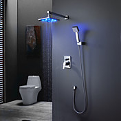 Sprinkle® - couleur robinet de douche LED avec changement 8 pouces pomme de douche + douche à main