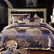 4 PCS Style de Rome Jacquard Polyester Housse de couette Ensemble complet