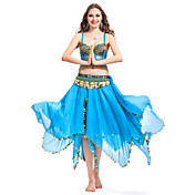 vêtements de danse en mousseline de soie avec des perles pièces / performances haut du ventre / ceinture / jupe pour les dames des couleurs plus