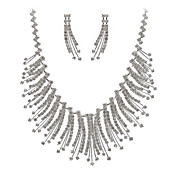 Collier strass autrichien dossard avec l'ensemble nuptiale boucles d'oreilles assorties