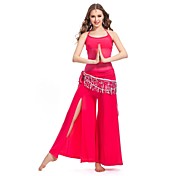 vêtements de danse de salon de cristal de coton tenue chasuble du ventre pour les dames des couleurs plus
