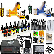 2 Libellule kit rotatif pistolet de tatouage avec 14 * 15ml d'encre couleur