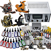 4 Kit de tatouage pour la doublure et d'ombrage (3 Tattoo Machine sculpté et 1 machine de tatouage en fonte)