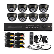 8 Channel One-Touch CCTV DVR Système en ligne (8 caméra dôme intérieure)